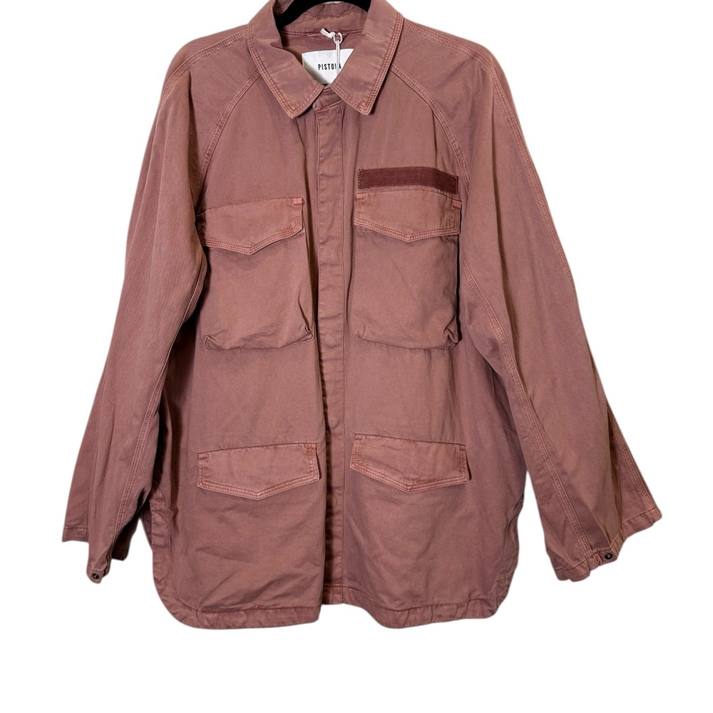 Pistola Women’s Briana Oversize Utility Chore Cotton Shirt Jacket in Clay Sz M